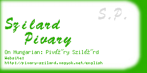 szilard pivary business card